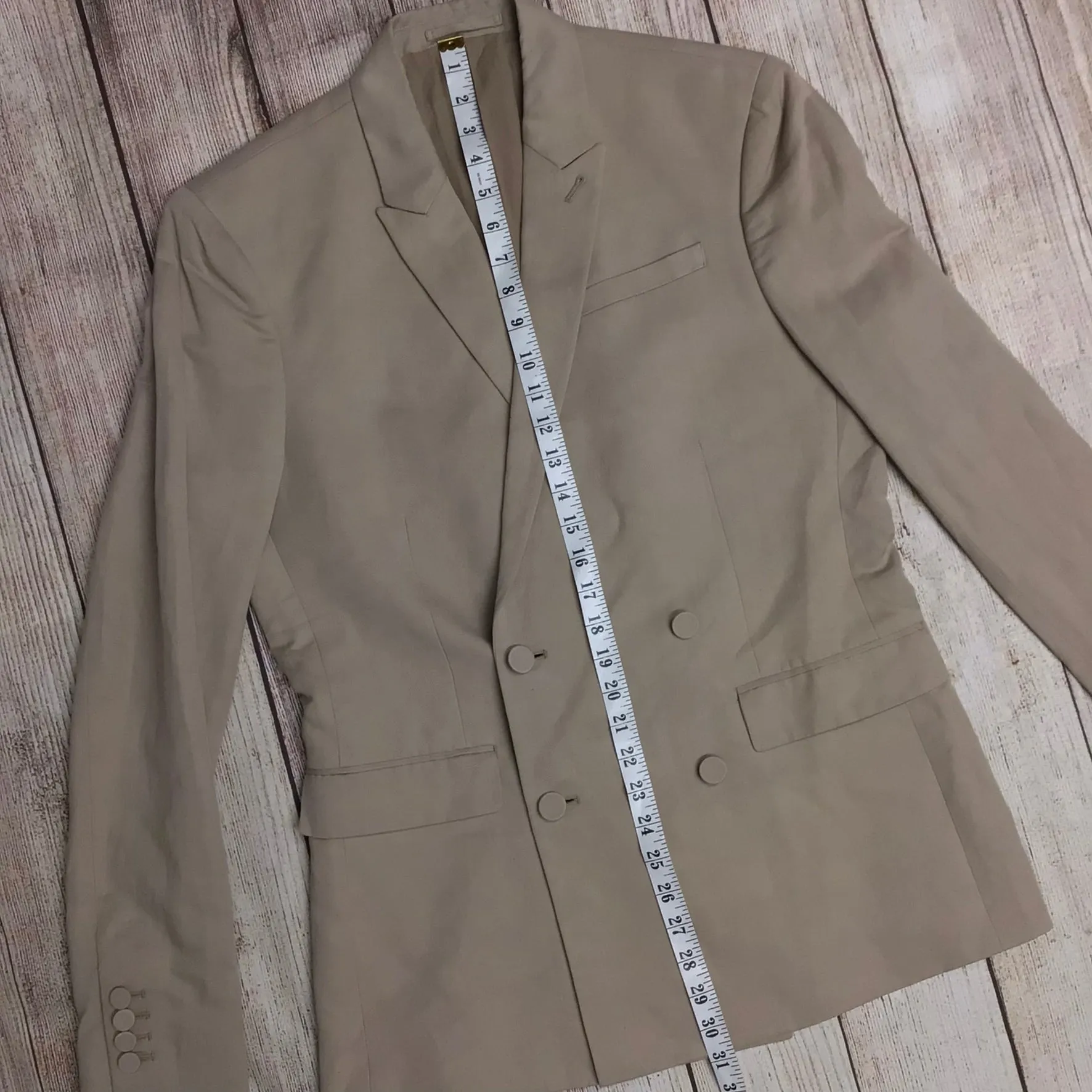 AllSaints Beige/Cream Double Breasted Blazer Jacket Size Ch42" (approx.)