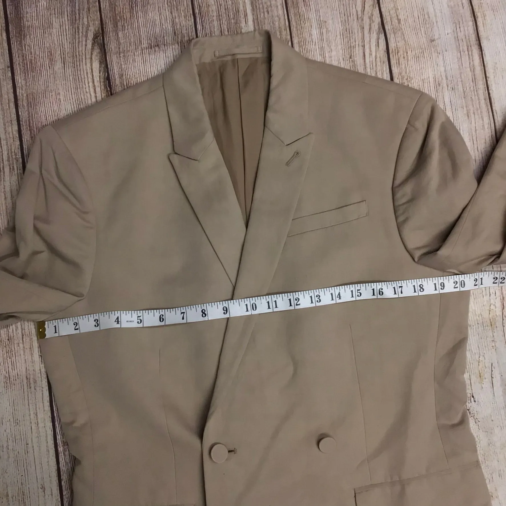 AllSaints Beige/Cream Double Breasted Blazer Jacket Size Ch42" (approx.)