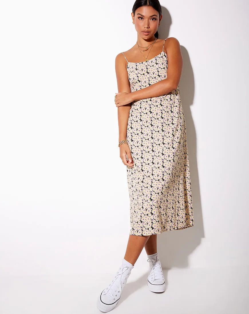 Anya Midi Dress in Daisy Day Cream