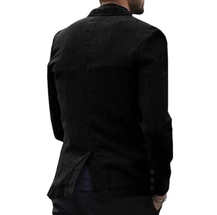 Autumn Solid Men’s Cotton Thin Suits Blazers Jacket Coat – Stylish & Lightweight Outerwear