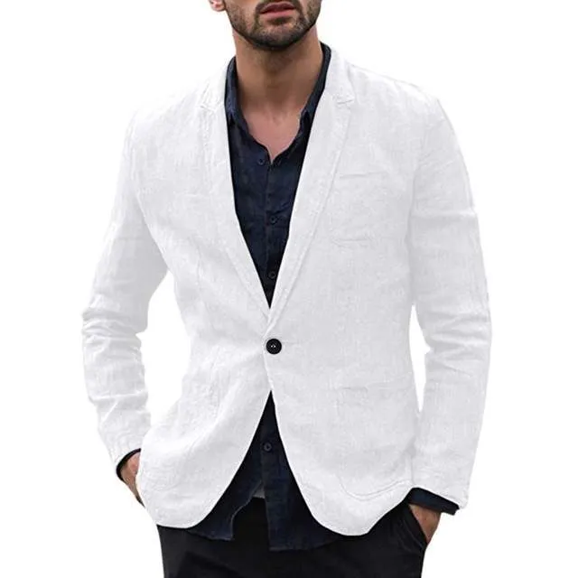 Autumn Solid Men’s Cotton Thin Suits Blazers Jacket Coat – Stylish & Lightweight Outerwear