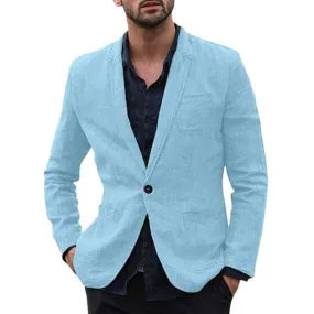 Autumn Solid Men’s Cotton Thin Suits Blazers Jacket Coat – Stylish & Lightweight Outerwear