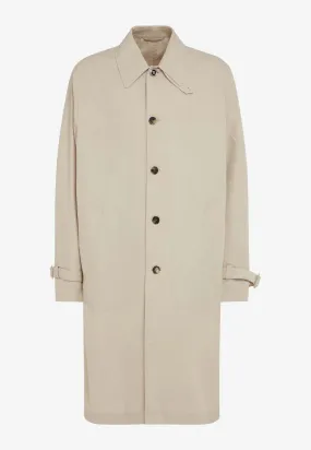 Barocco Sea Print Single-Breasted Trench Coat