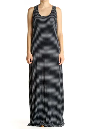 Blue Striped Day Column Dress