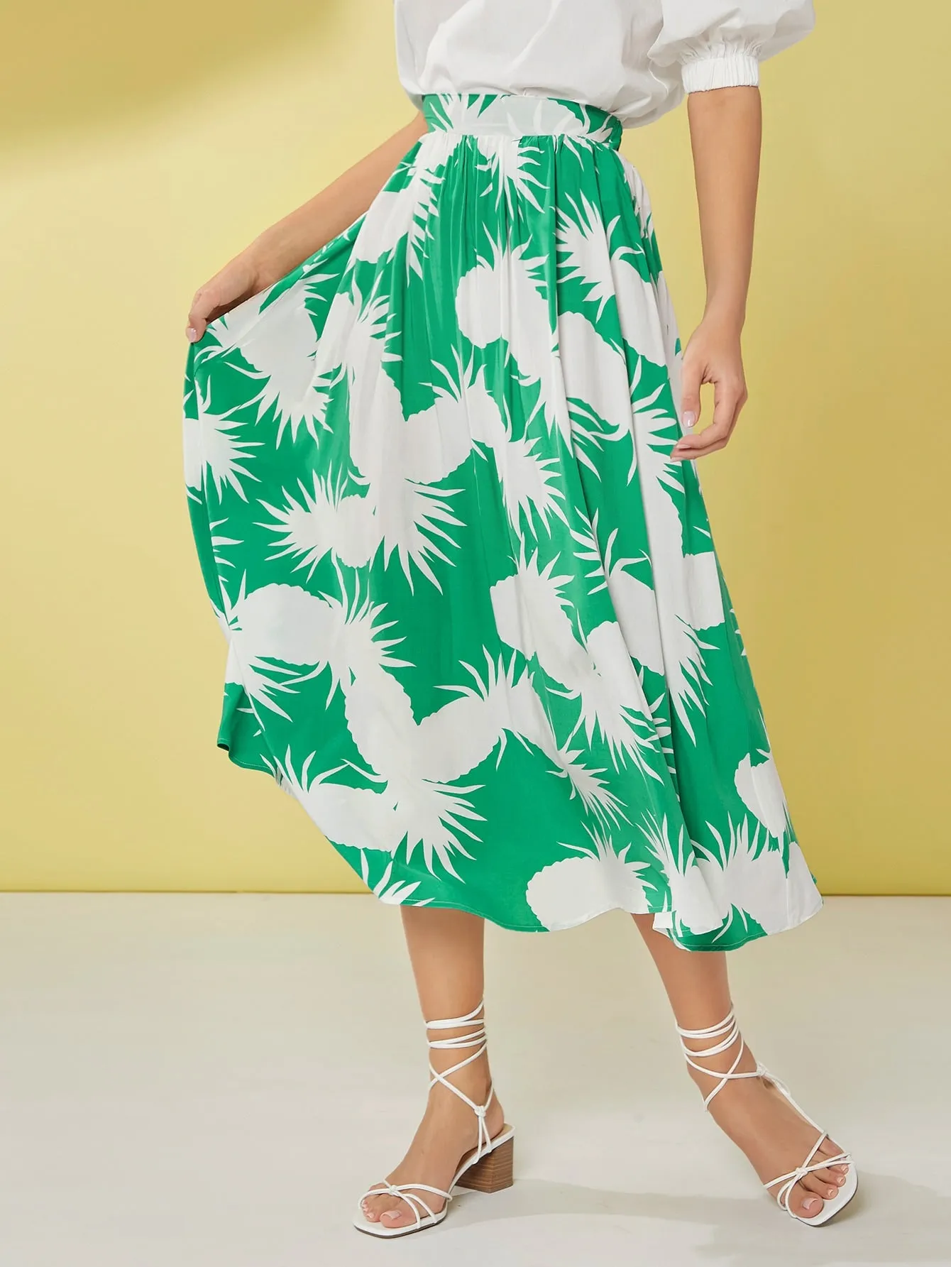 Boho Fruit&Vegetable High Waist Long Women Skirt