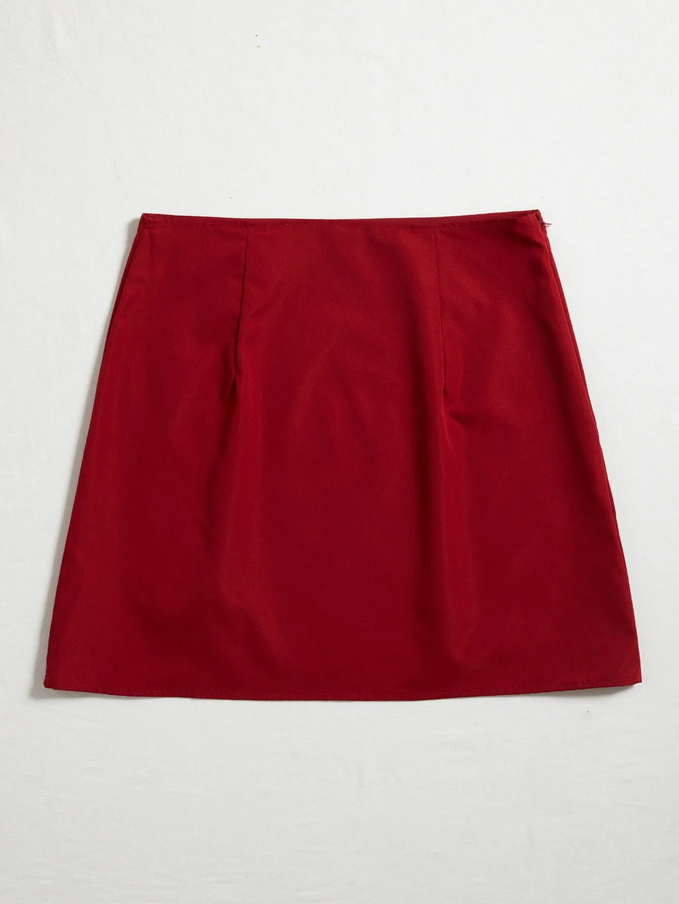 Casual Plain Zipper Natural Short Women Skirt