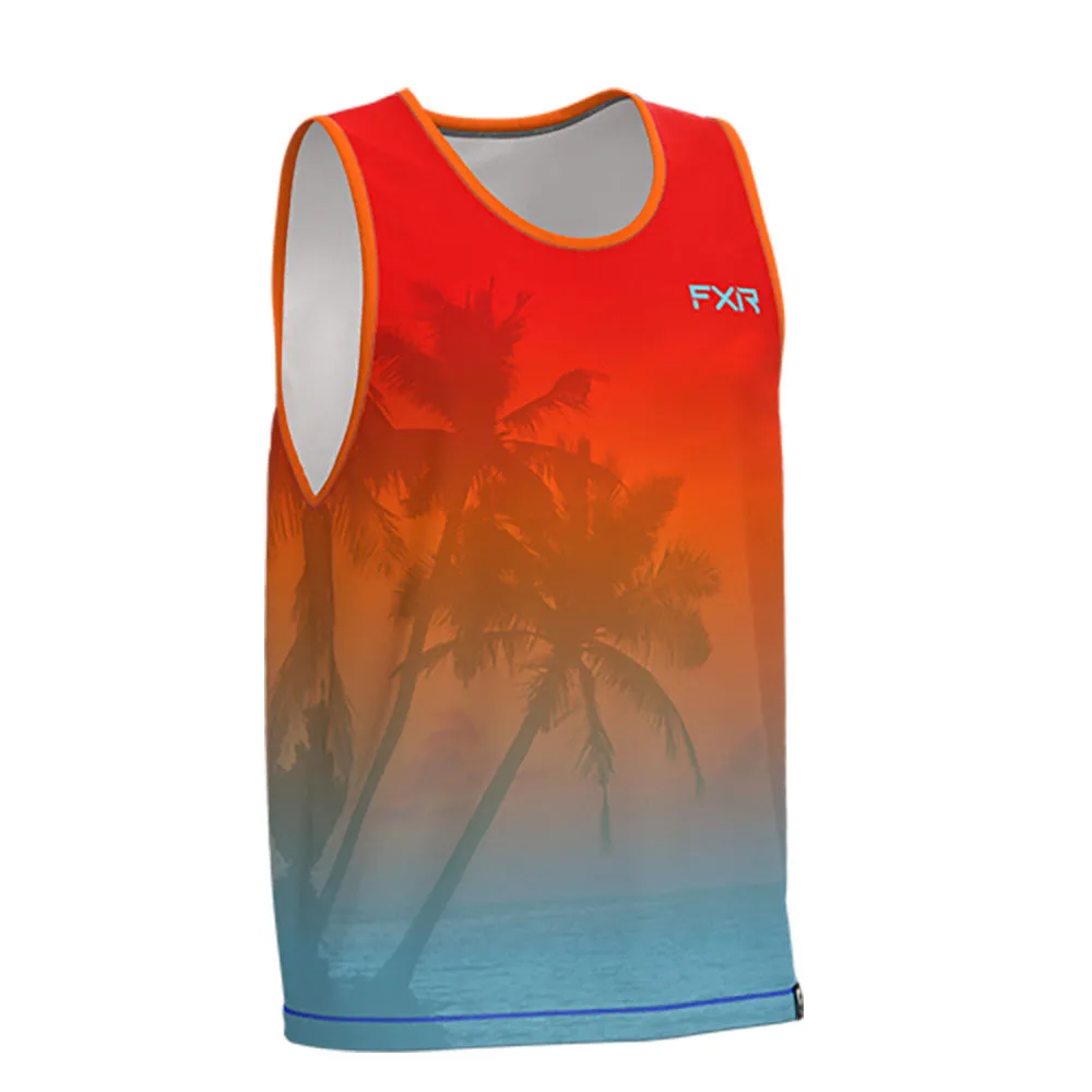 FXR Attack UPF Tank Top Tropical Sunset Orange