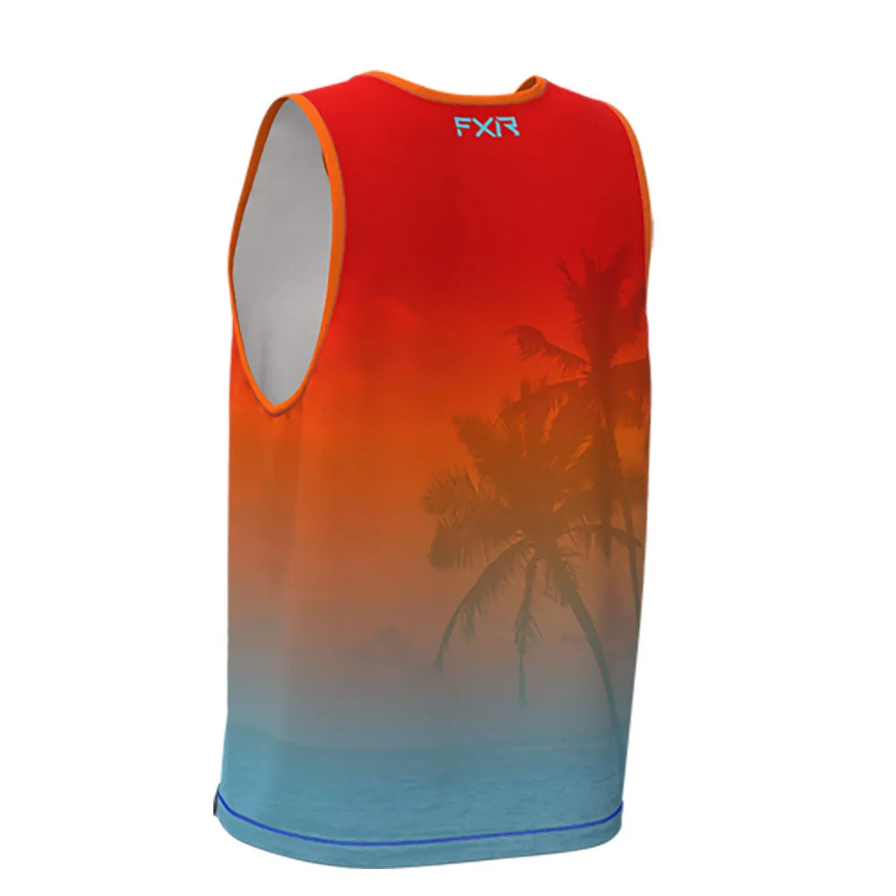 FXR Attack UPF Tank Top Tropical Sunset Orange