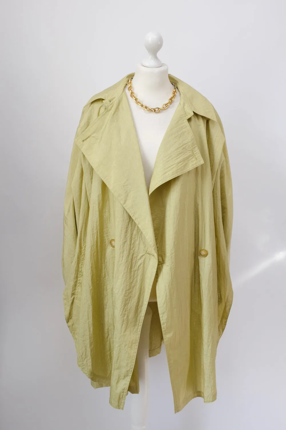 GREEN SUMMER CAPE TRENCH COAT