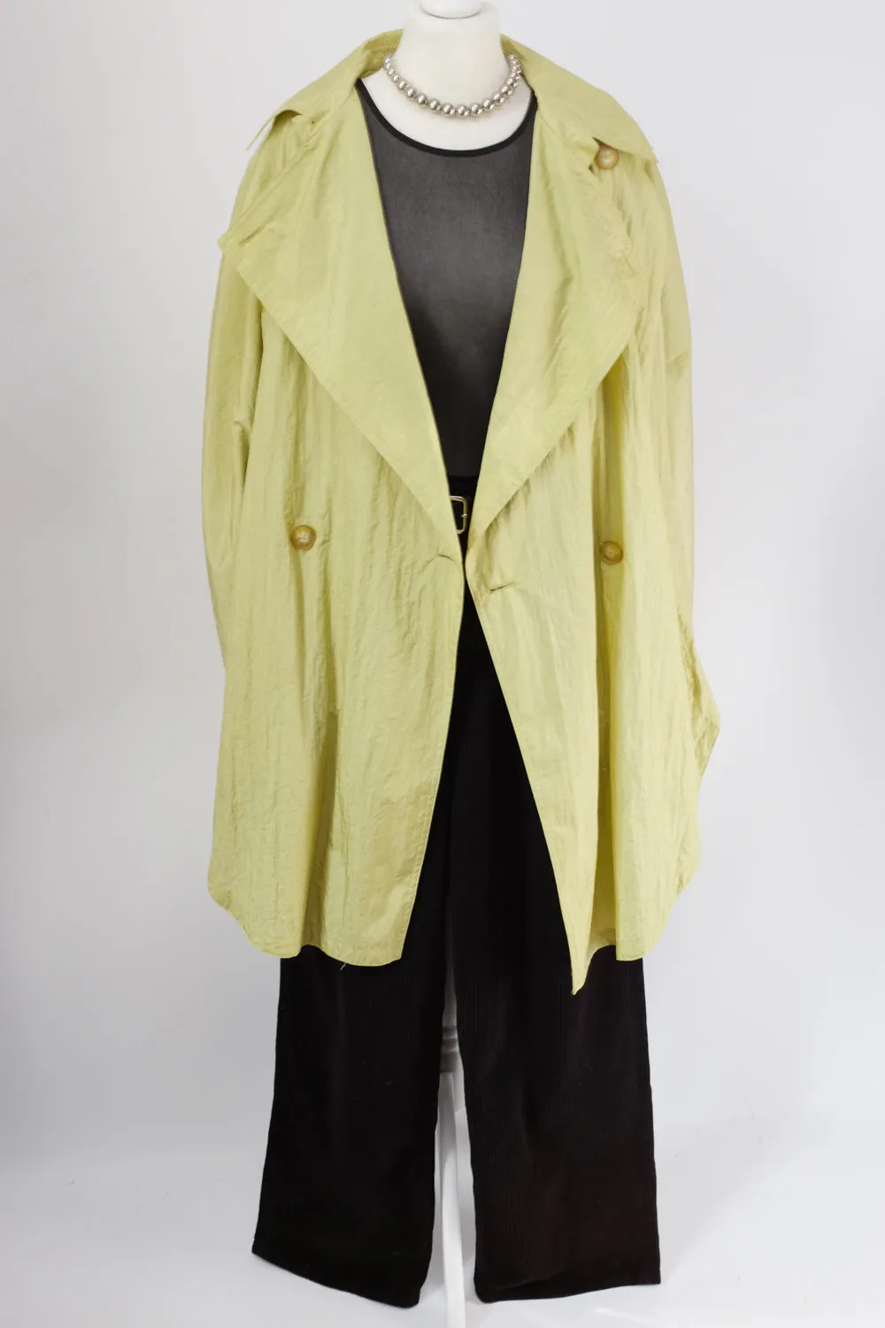 GREEN SUMMER CAPE TRENCH COAT