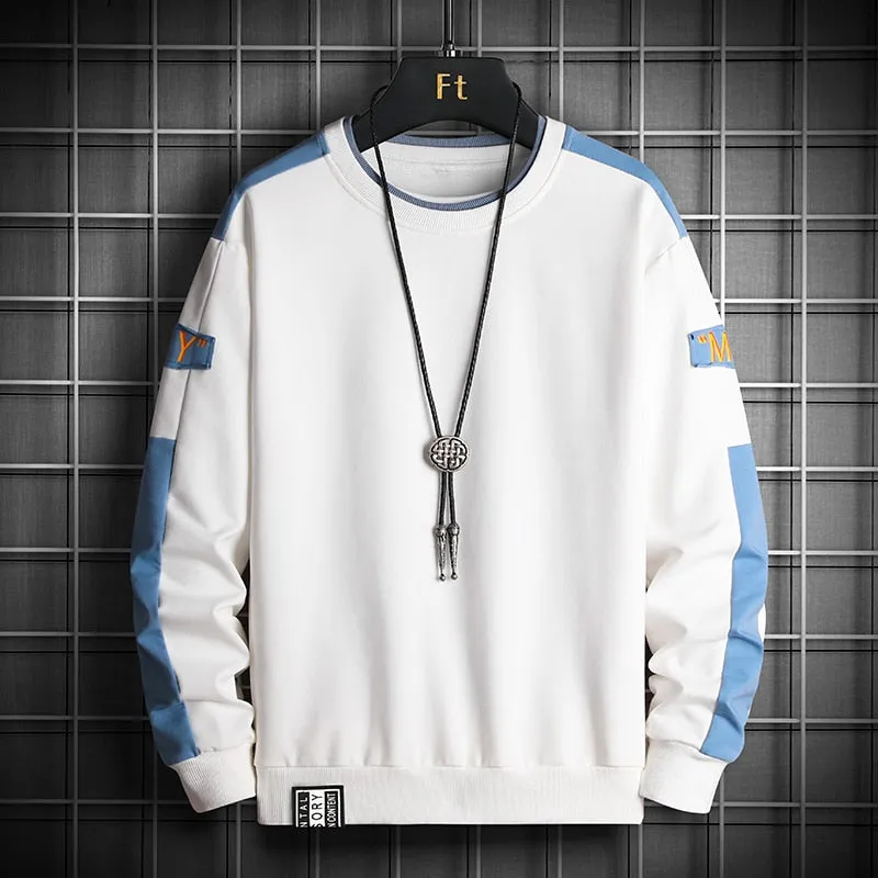 LBL Spring Autumn Solid Color Casual Men's Sweatshirts Streetwear Tops