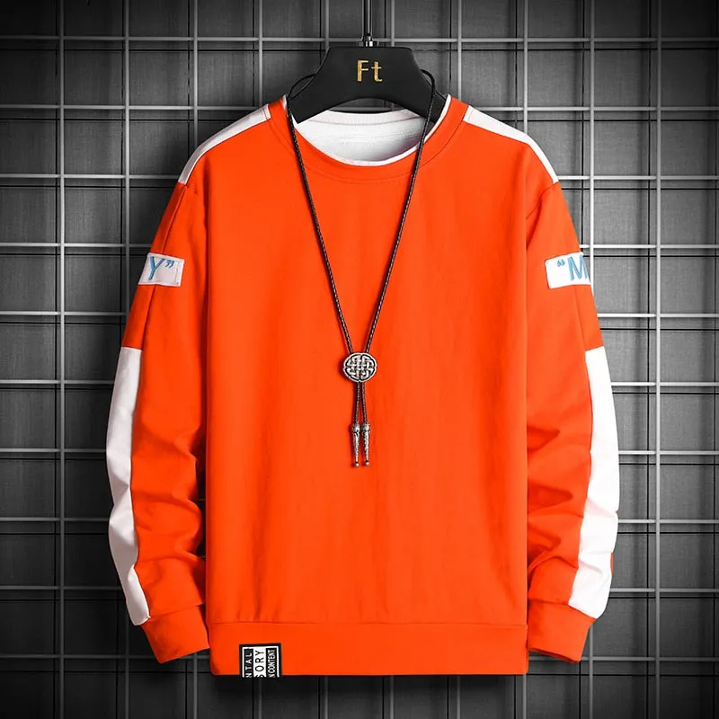 LBL Spring Autumn Solid Color Casual Men's Sweatshirts Streetwear Tops