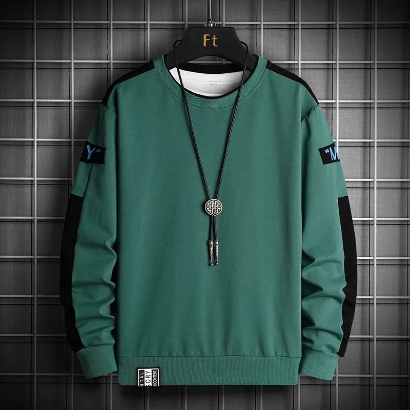 LBL Spring Autumn Solid Color Casual Men's Sweatshirts Streetwear Tops