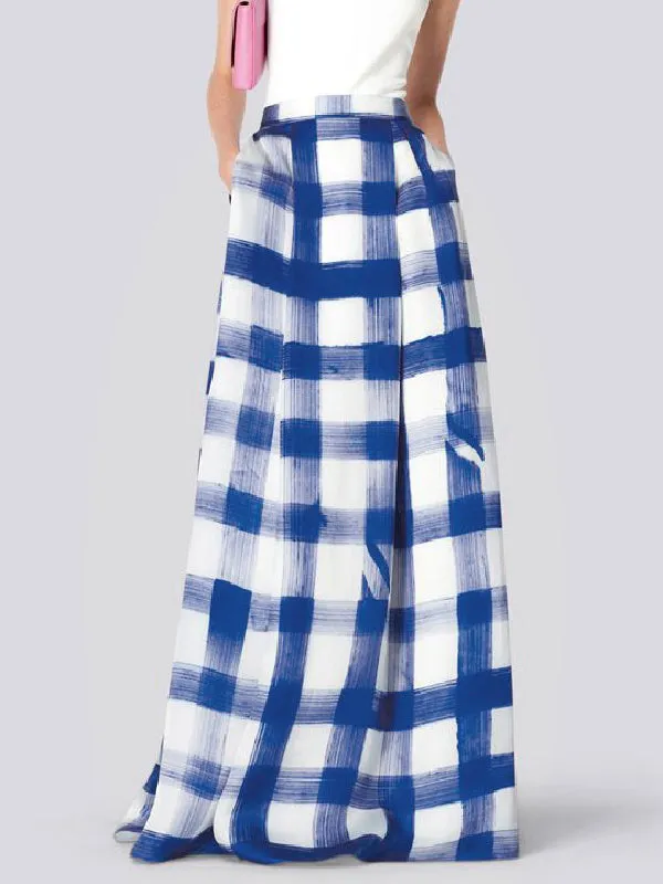 Loose Plaid Printed Skirts Bottoms