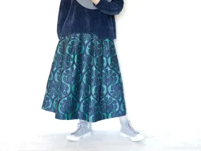 <S17V80>COVENT GARDEN WOVEN GREEN Skirt  -Length 80cm