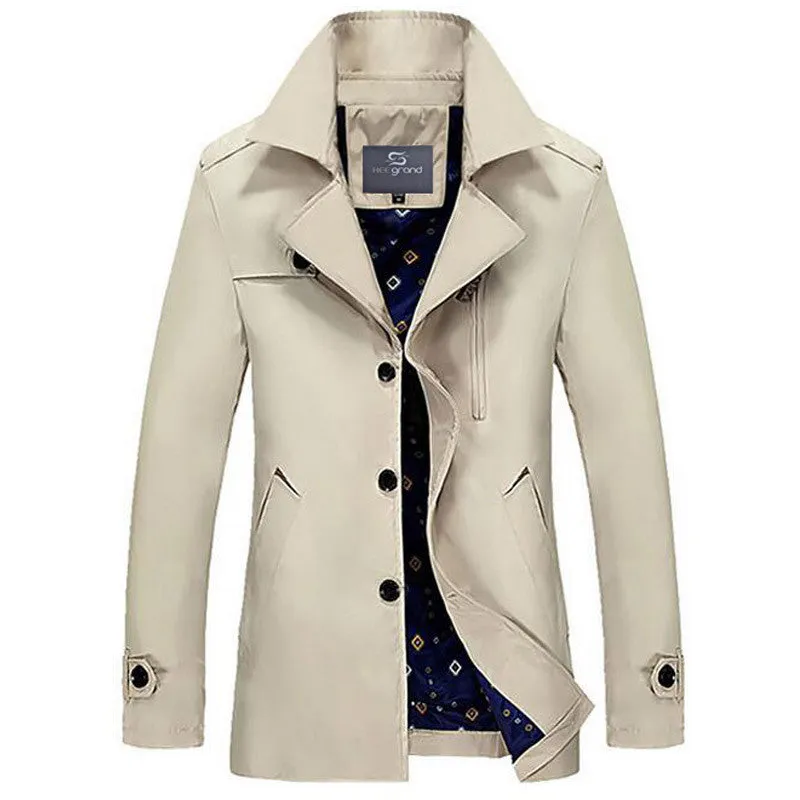 Men's Fashion Turn-Down Collar High Quality Coat