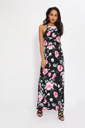 Multi Floral Waisted Maxi Dress