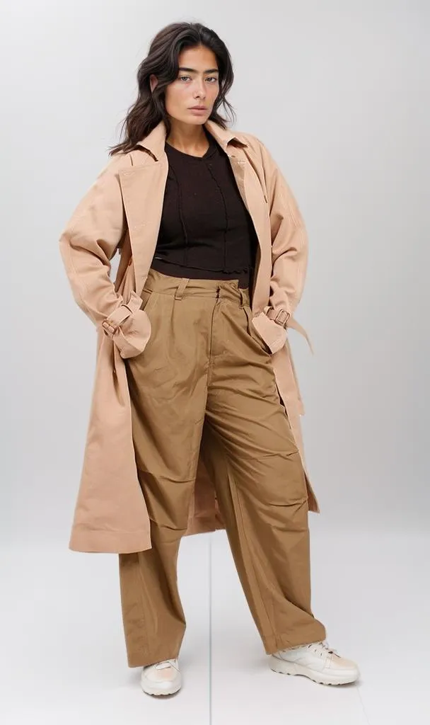 o194908-LONG TRENCH COAT - BEIGE