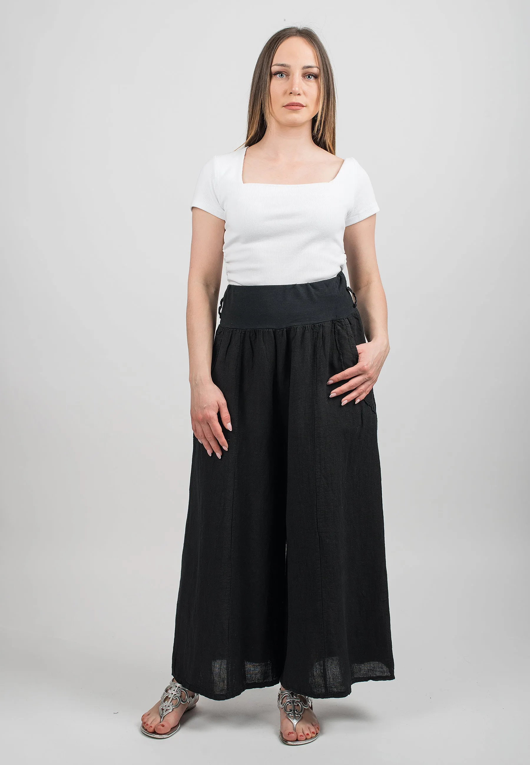 Palazzo trousers 100% linen