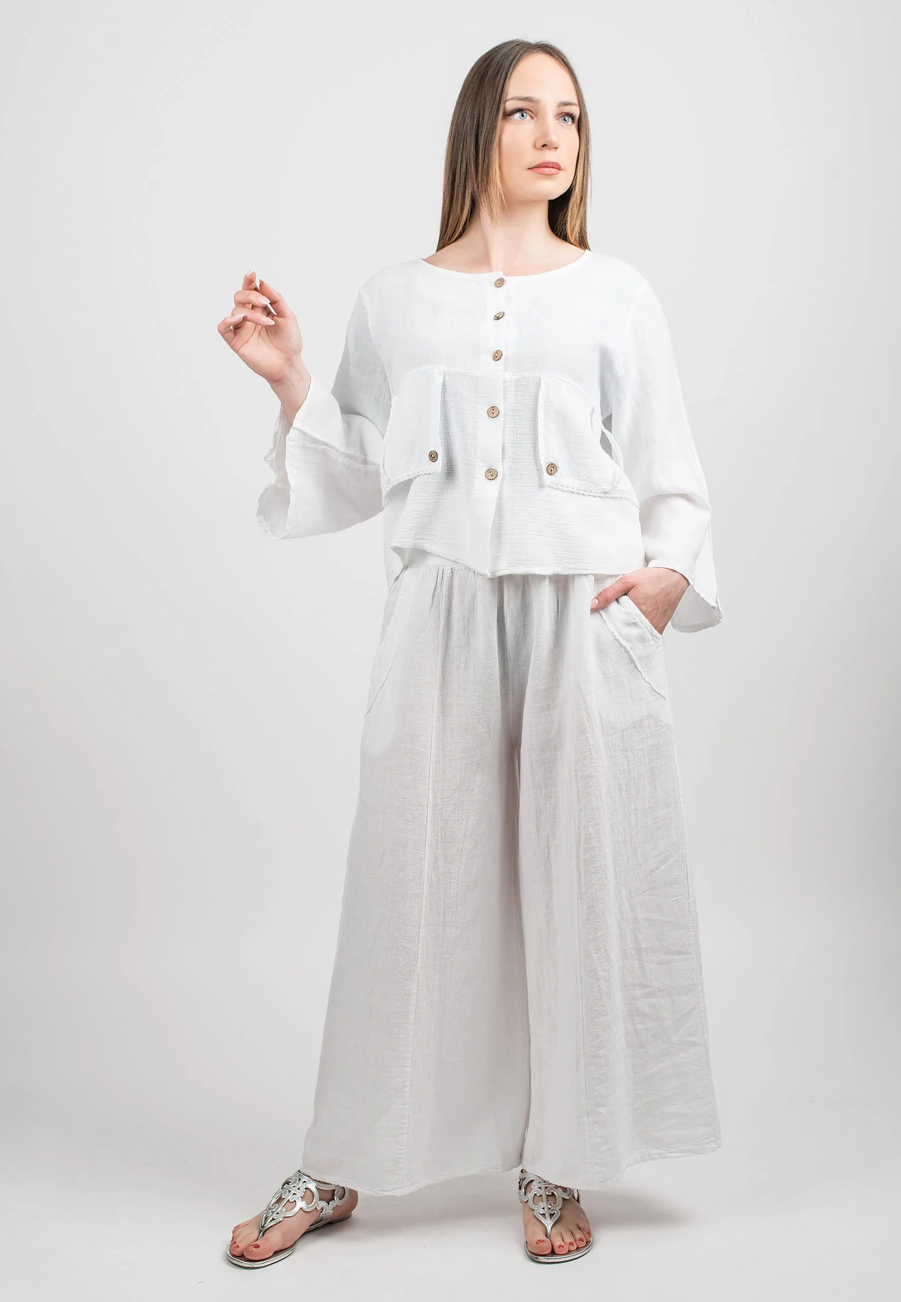 Palazzo trousers 100% linen