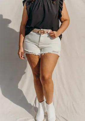 PLUS SIZE Novah Distressed Denim Shorts