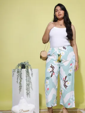 Rayon Plus Size Palazzo Pants Pastel Green