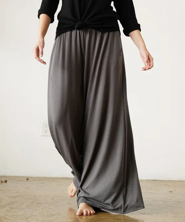 Smocked Waist Organic Bamboo Palazzo Pants