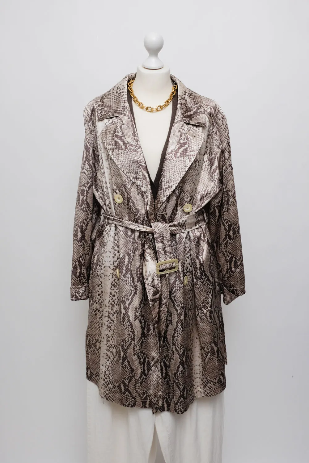 SNAKE SATIN SUMMER VINTAGE TRENCH COAT