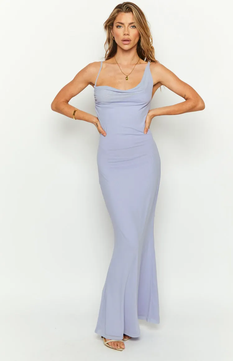 So Lovely Lilac Mesh Maxi Dress