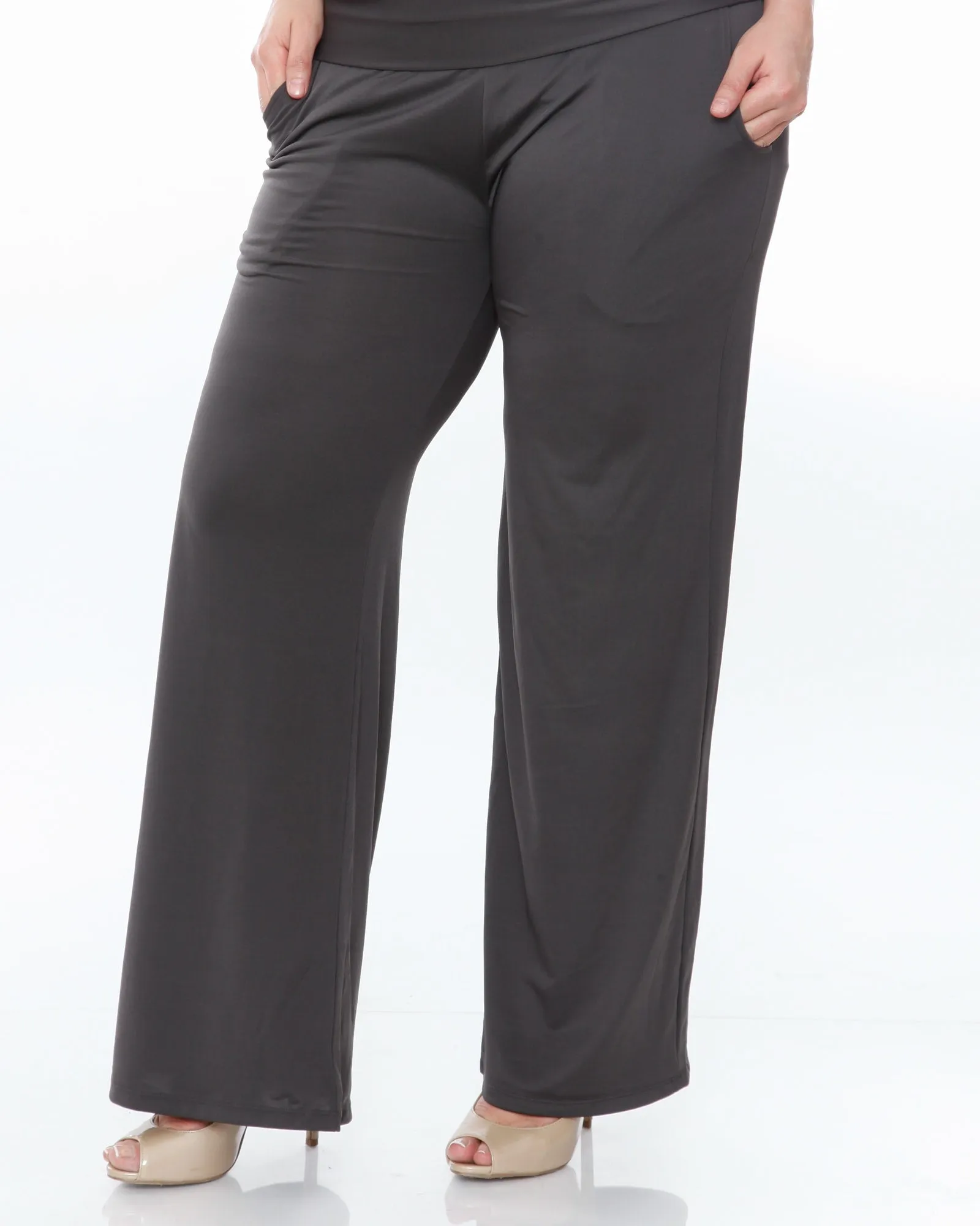 Solid Palazzo Pants | Charcoal