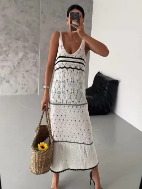 Striped Knitted Midi Dress