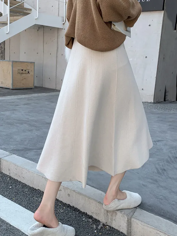 Stylish A-Line Solid Color Skirts Bottoms