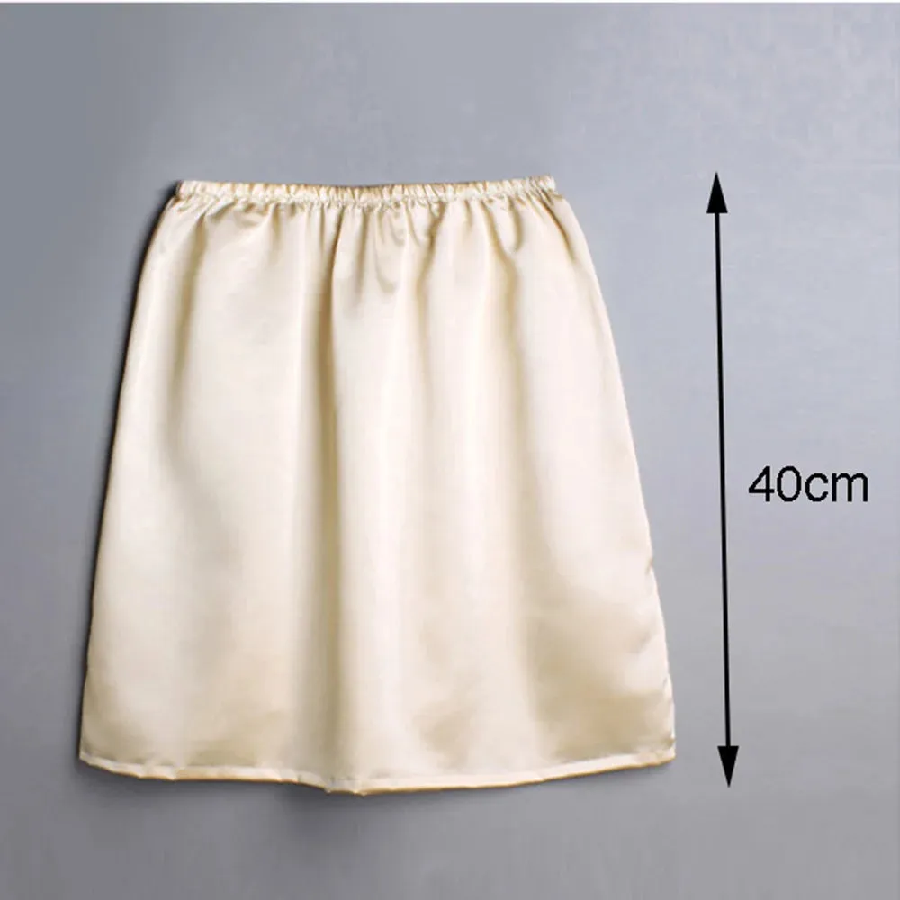 Summer Satin Half Slip Women Underskirt Anti-moving Modal Inner Lining Skirt Slim Anti-Static Anti-emptied Safety Skirt