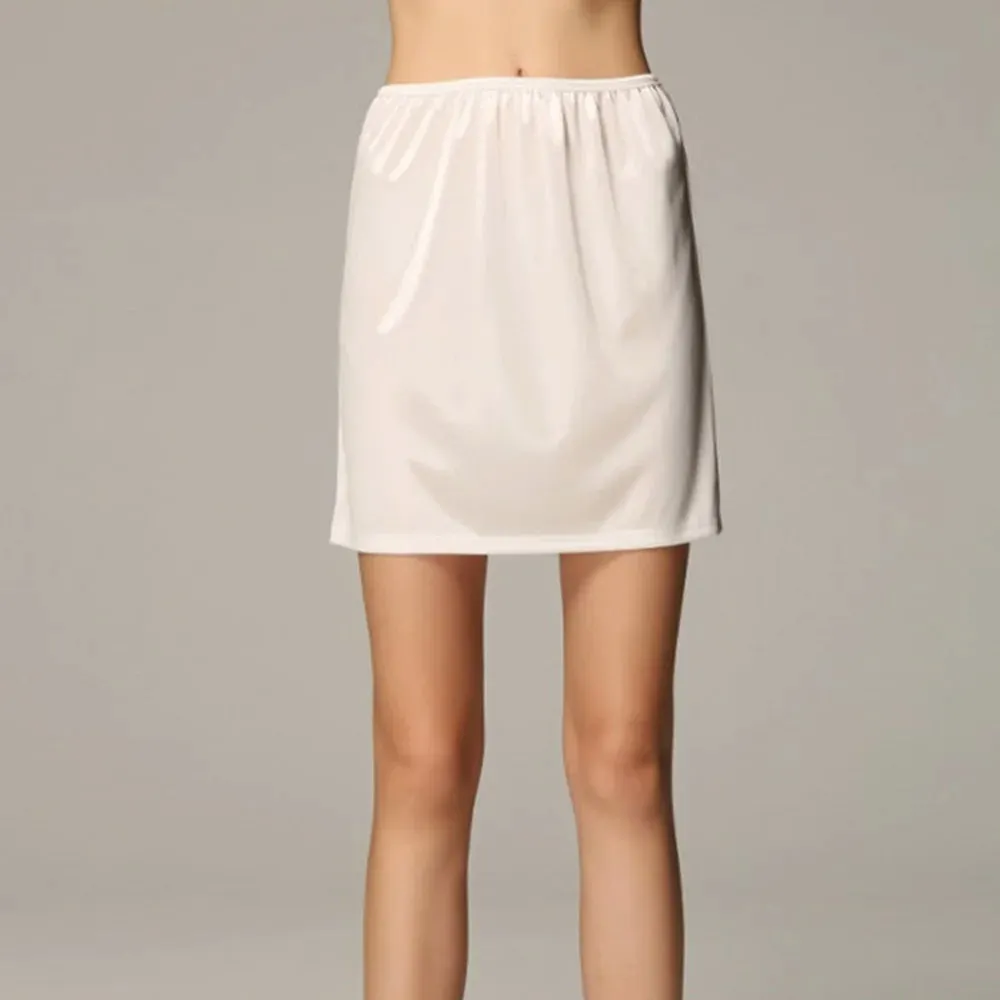 Summer Satin Half Slip Women Underskirt Anti-moving Modal Inner Lining Skirt Slim Anti-Static Anti-emptied Safety Skirt