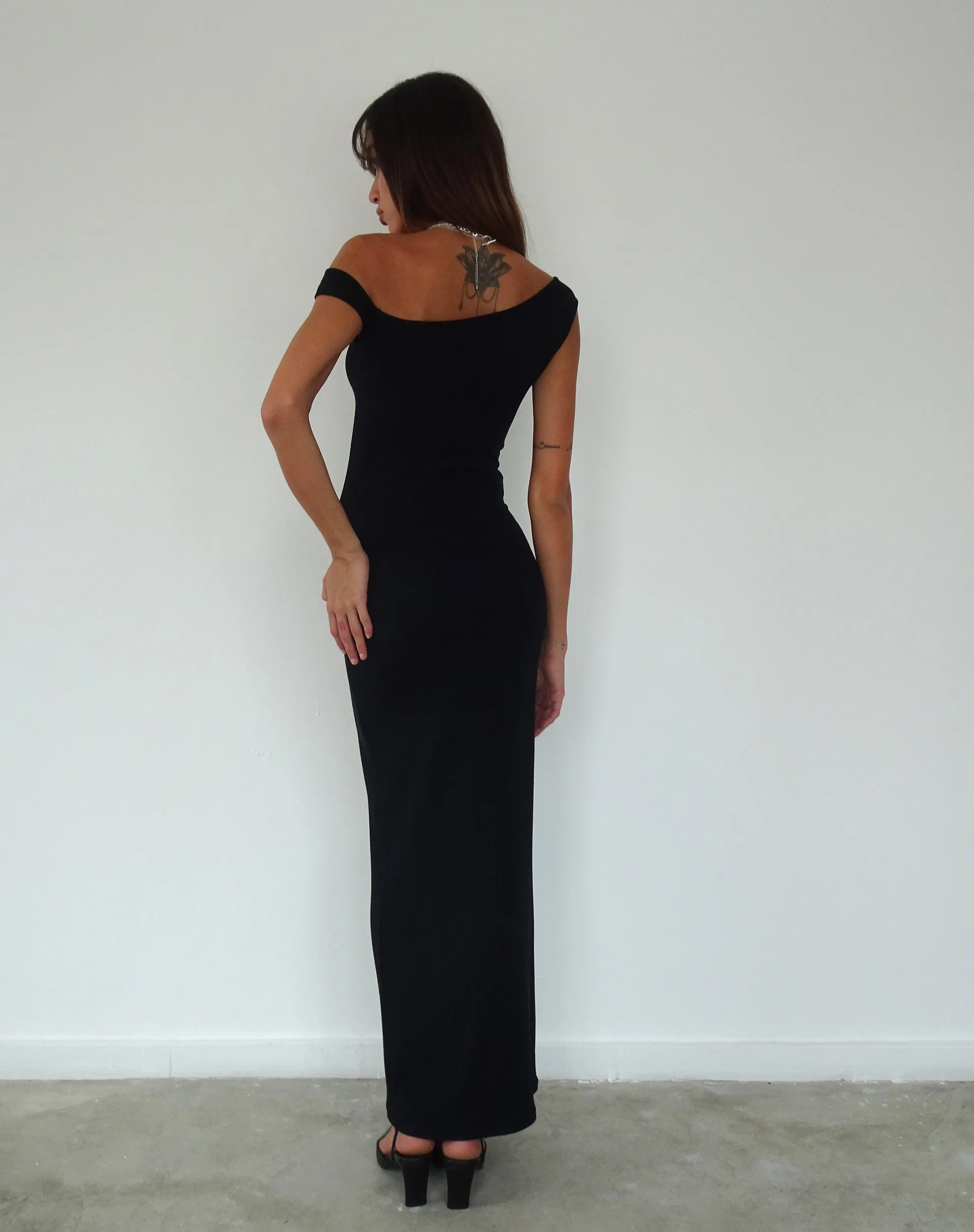 Tehyun Maxi Dress in Rib Black