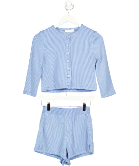 Vita Grace Blue Button Up Shirt & Shorts Co-ord UK XS/S