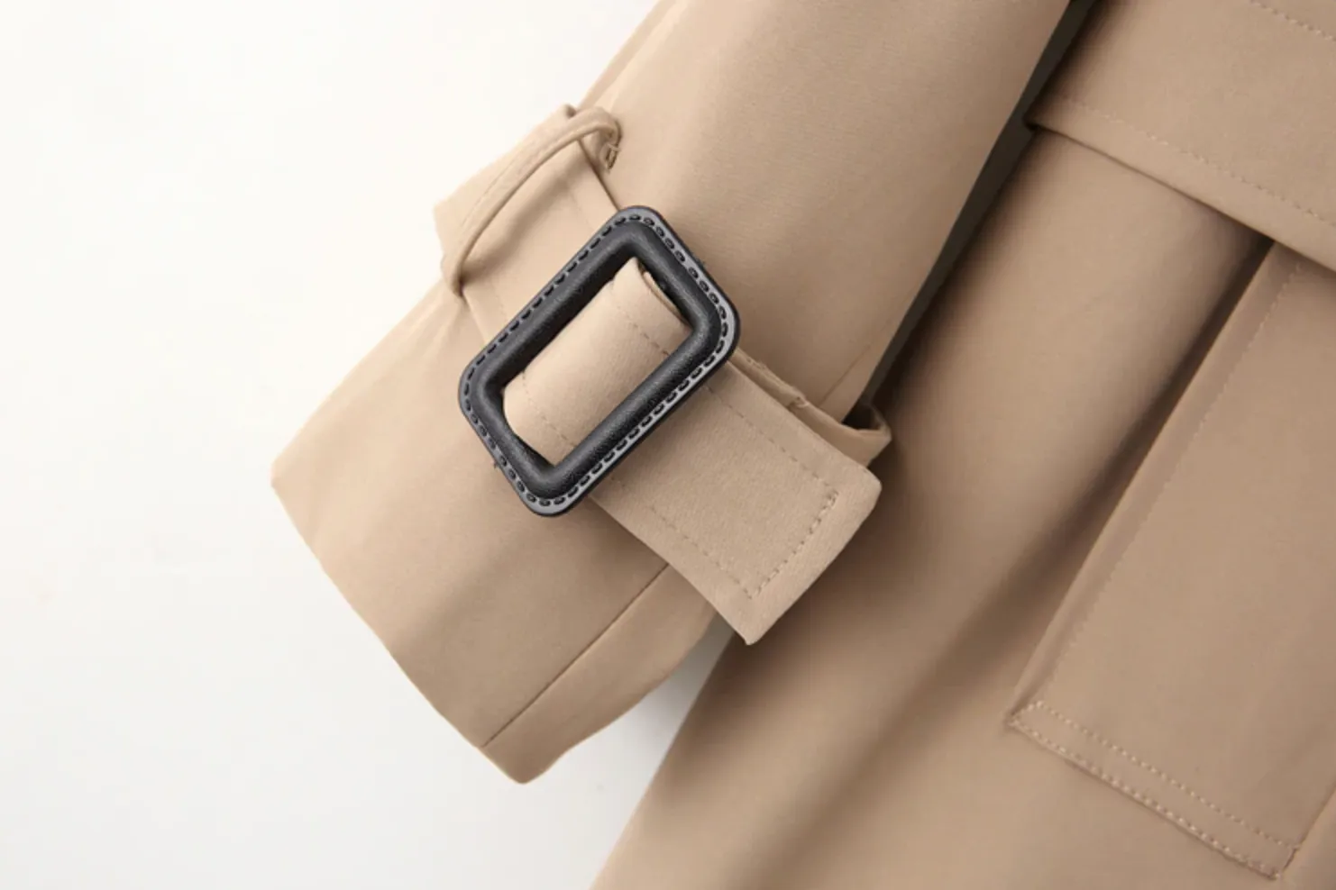 Women's Spring/Autumn Long Double Breasted Khaki Trench Coat  With Belt