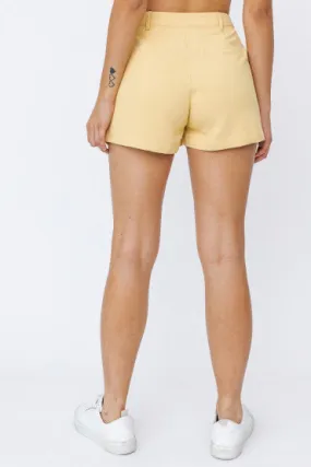 Yellow Button Up Shorts